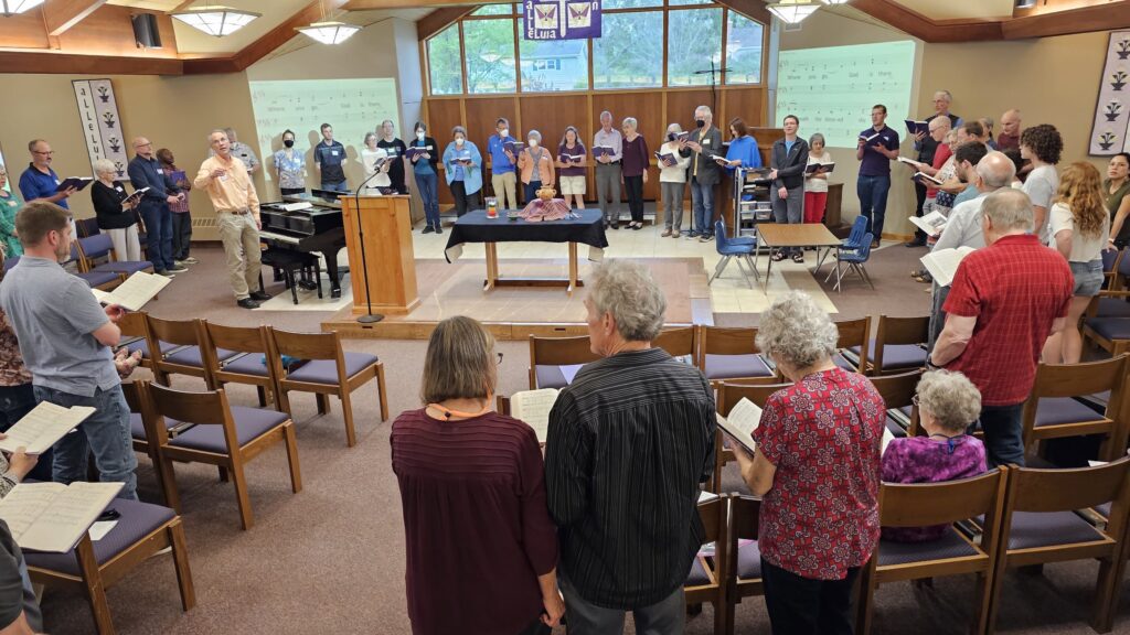 Singing Hymns in a Circle At Madison Mennonite